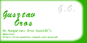 gusztav oros business card